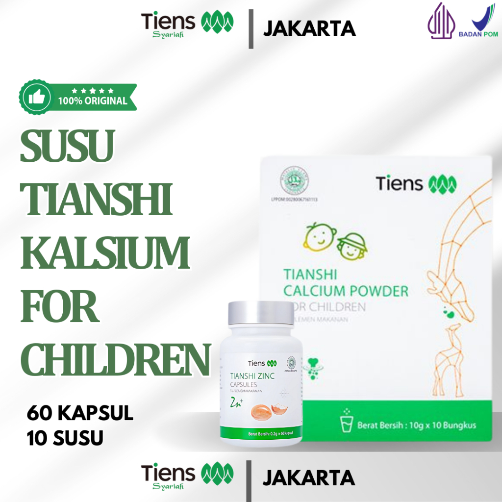 Paket Peninggi Badan Anak Calcium Untuk SiKecil Dalam Masa Pertumbuhan & Zinc Tiens Kecerdasan SiJun