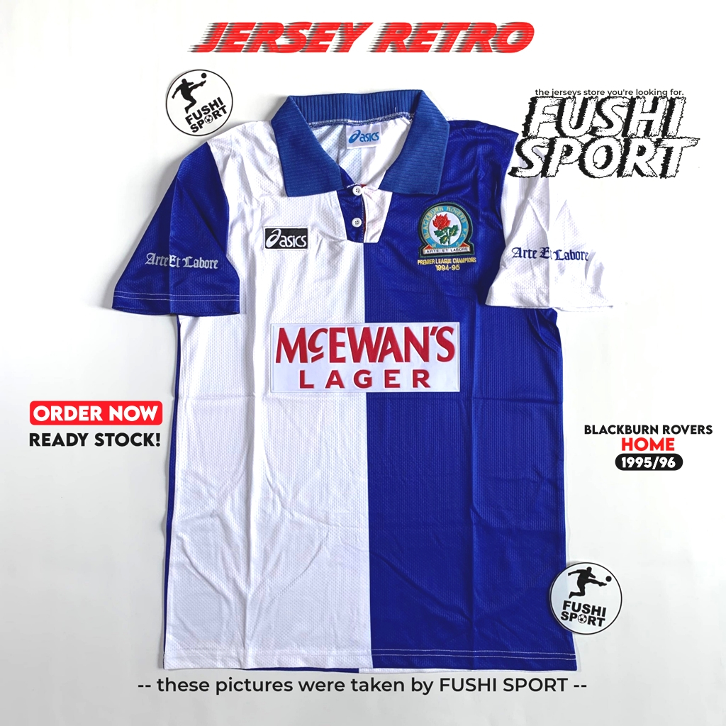RETRO | Jersey Baju Bola Blackburn Rovers Home 1995 1996 Grade Ori