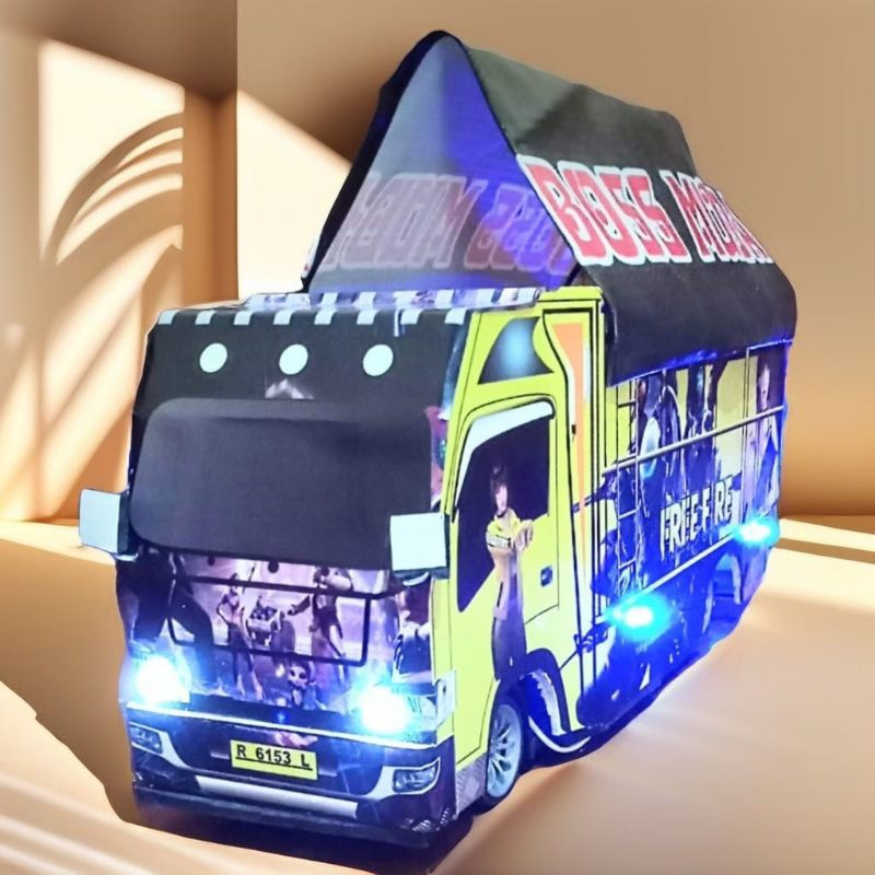 miniatur truk oleng lampu terpal