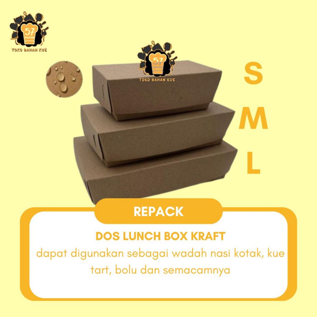 

(DAPAT 10 PCS) DOS LUNCH BOX KRAFT SIZE S (SMALL), M (MEDIUM), L (LARGE)