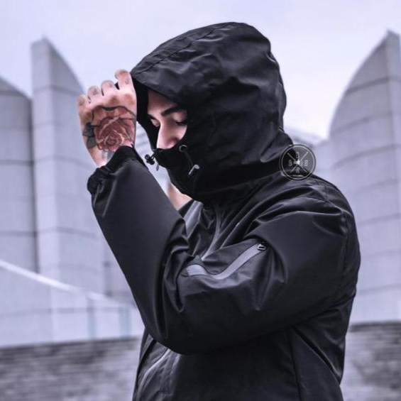 Jaket gorpcore pria taslan parasut premium terbaru waterproof jacket gunung hiking polos original