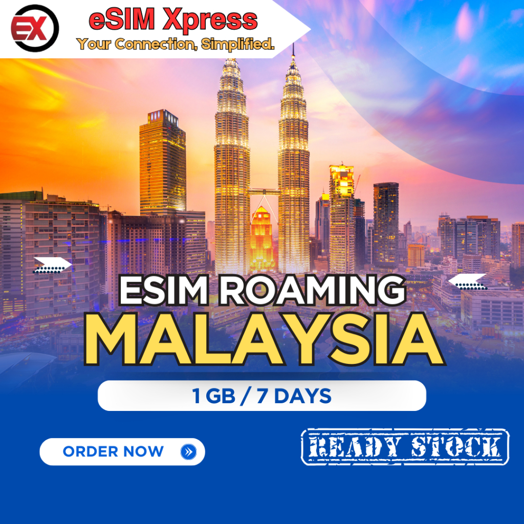 eSIM Malaysia 1 GB Data | 7 Hari | eSIM Roaming | eSIM Travel