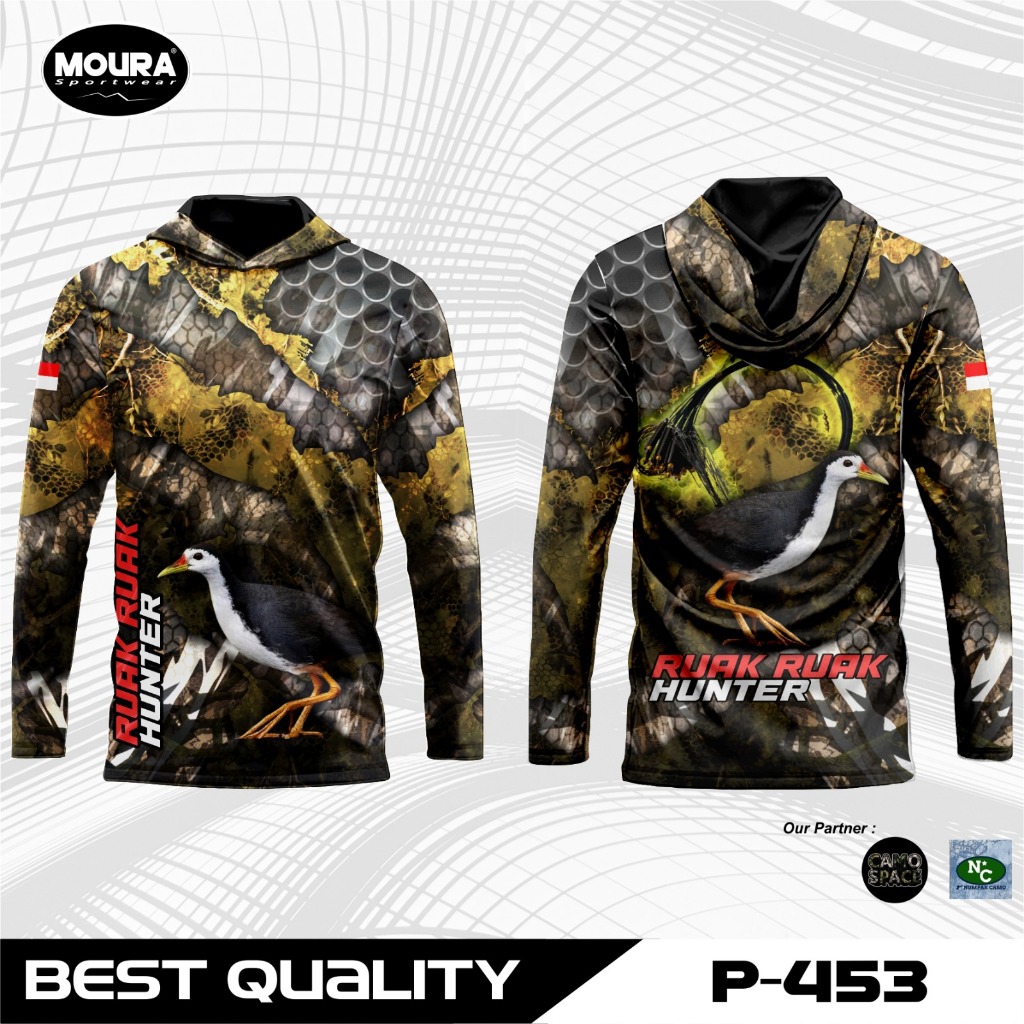 MOURA | Jersey Berburu Ruak Ruak Hunter | Custom Nama Logo | Gratis Buff | Dryfit Premium