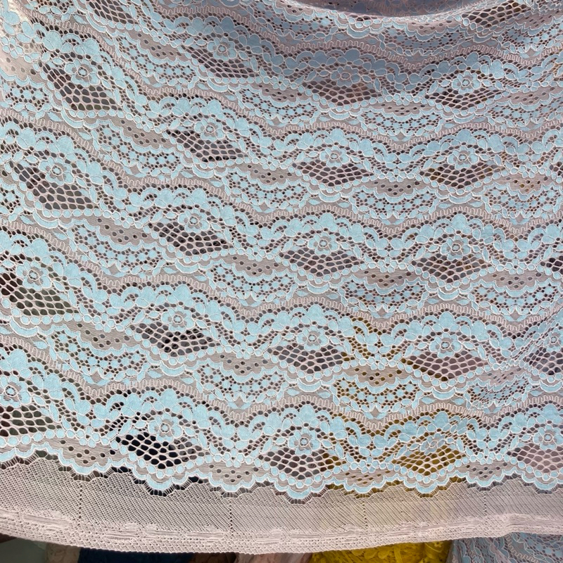 kain brokat warna kombinasi biru pink