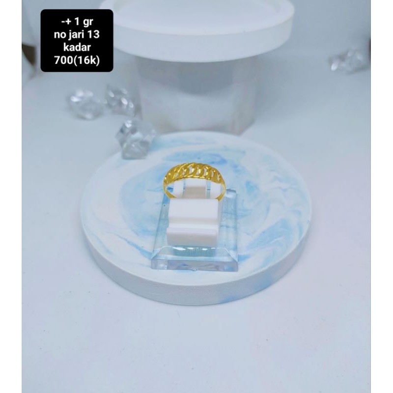 cincin emas model setengah rantai emas kadar 700(16k)