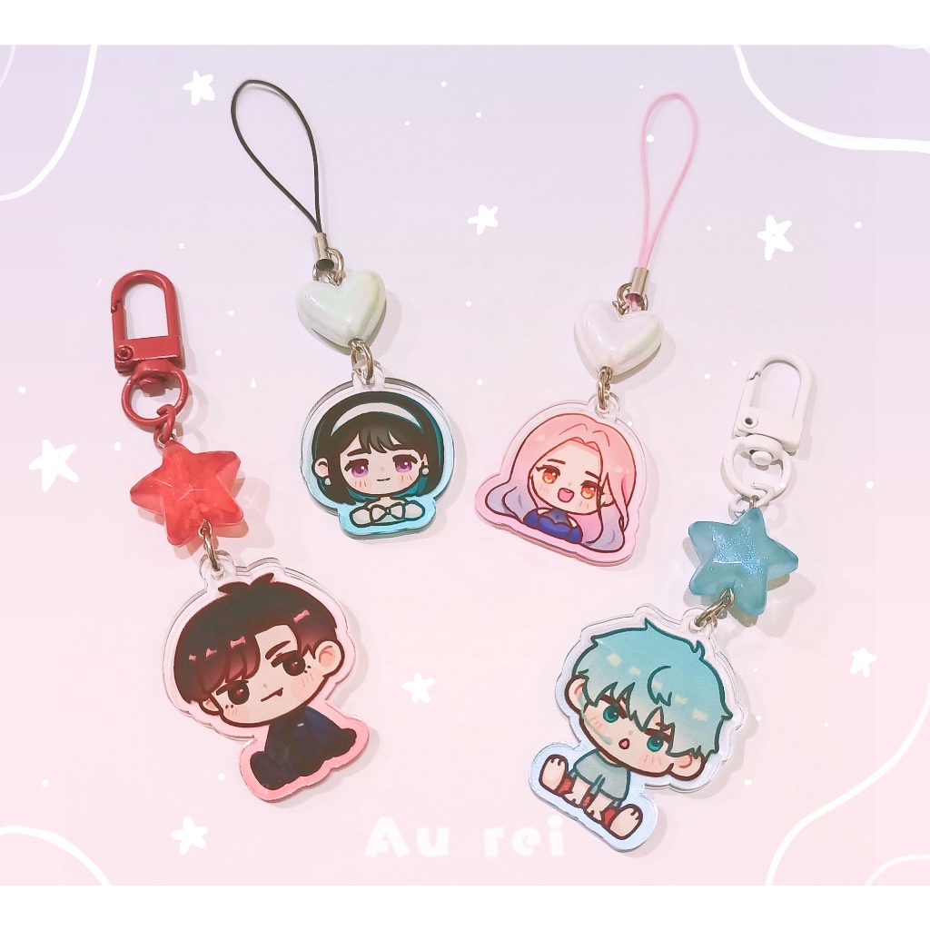 ALNST Merch | Ivan, Till, Sua, Mizi Phone charm keychain | Alien stage heart charm | By au rei