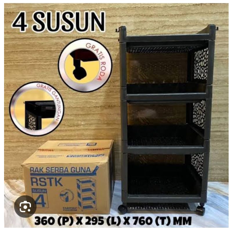 Rak yoyo 4 susun/Rak RTSK/Rak thabita 4 susun / Rak plastik 4 susun / Rak bumbu 4 susun