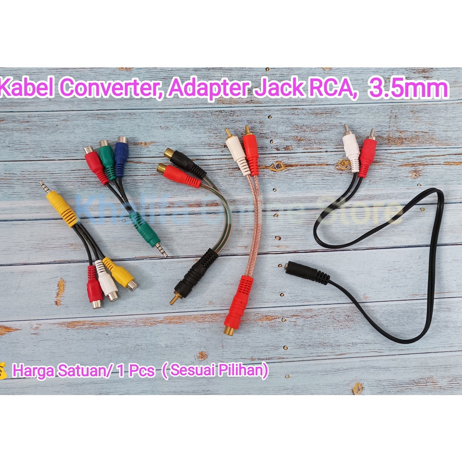 Converter Konverter Splitter Adapter Sambungan Kabel RCA Cabang Pembagi T Y Jack Jeck Male Female 35