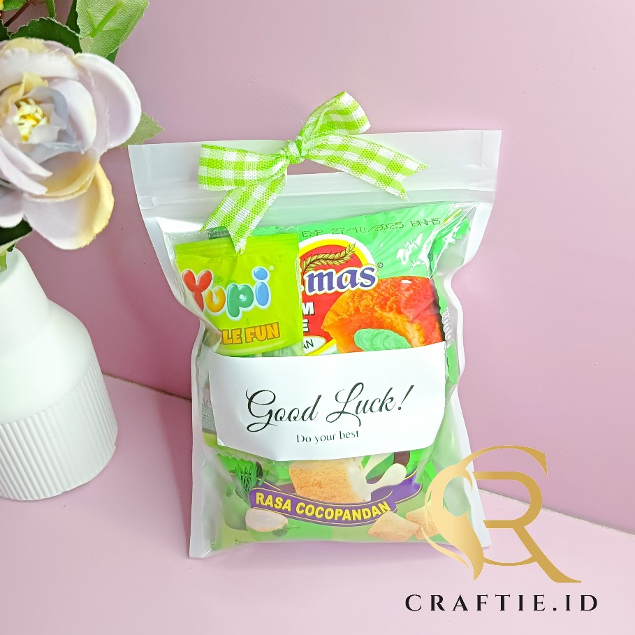 Craftieid / Mini Gift Snack Tema Hijau / Mini Gift/Hampers Snack / Snack Ultah/Freebie Snack TANPA M