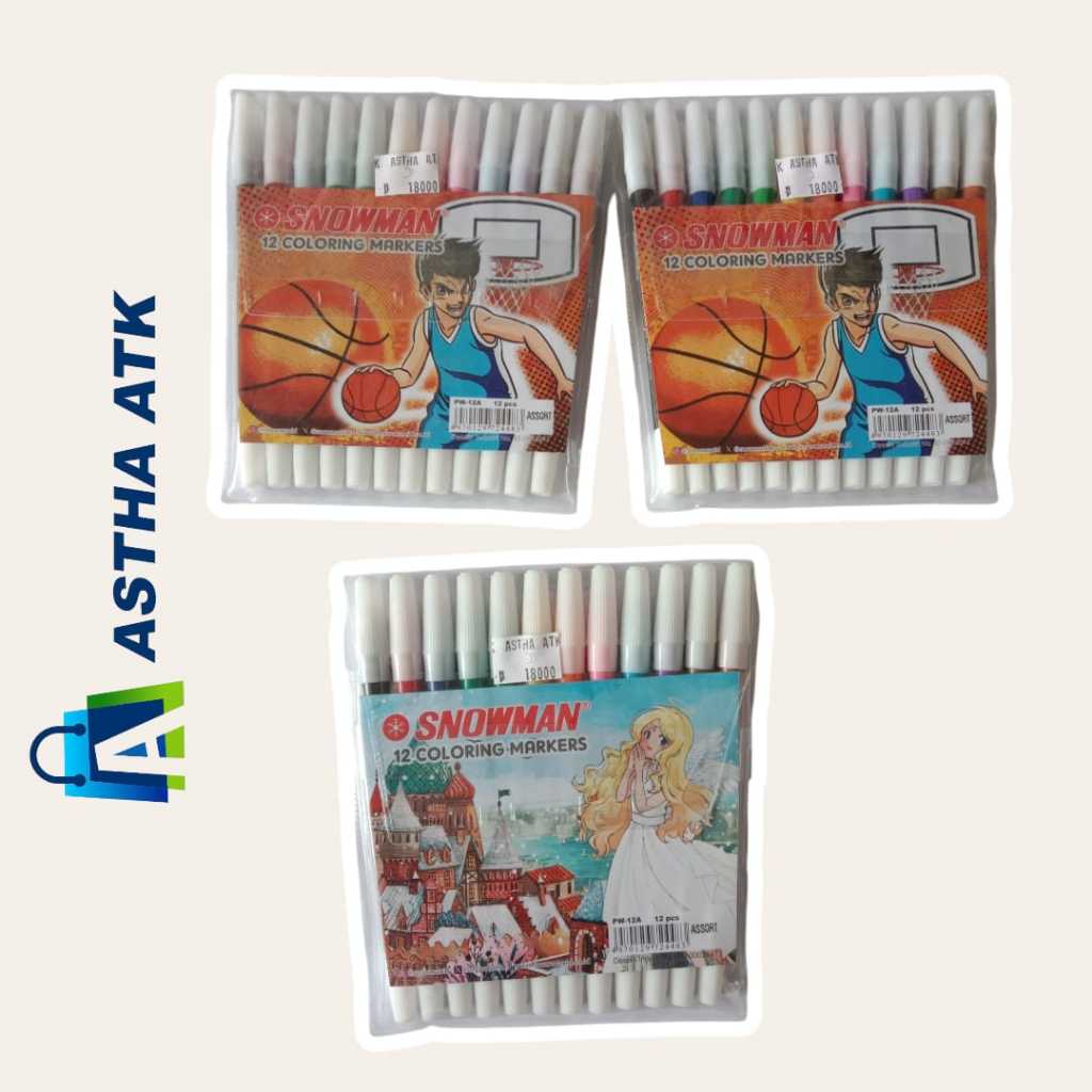 

Snowman 12 Coloring Markers / Spidol Gambar Snowman 12 Warna