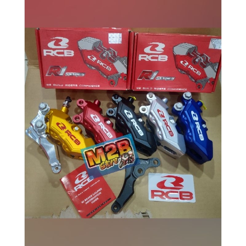 Kaliper 4P 4 Piston RCB R1 DEPAN KIRI + Breket 260 mm Vario 110 125 150 Stylo CBS Beat Deluxe Genio 