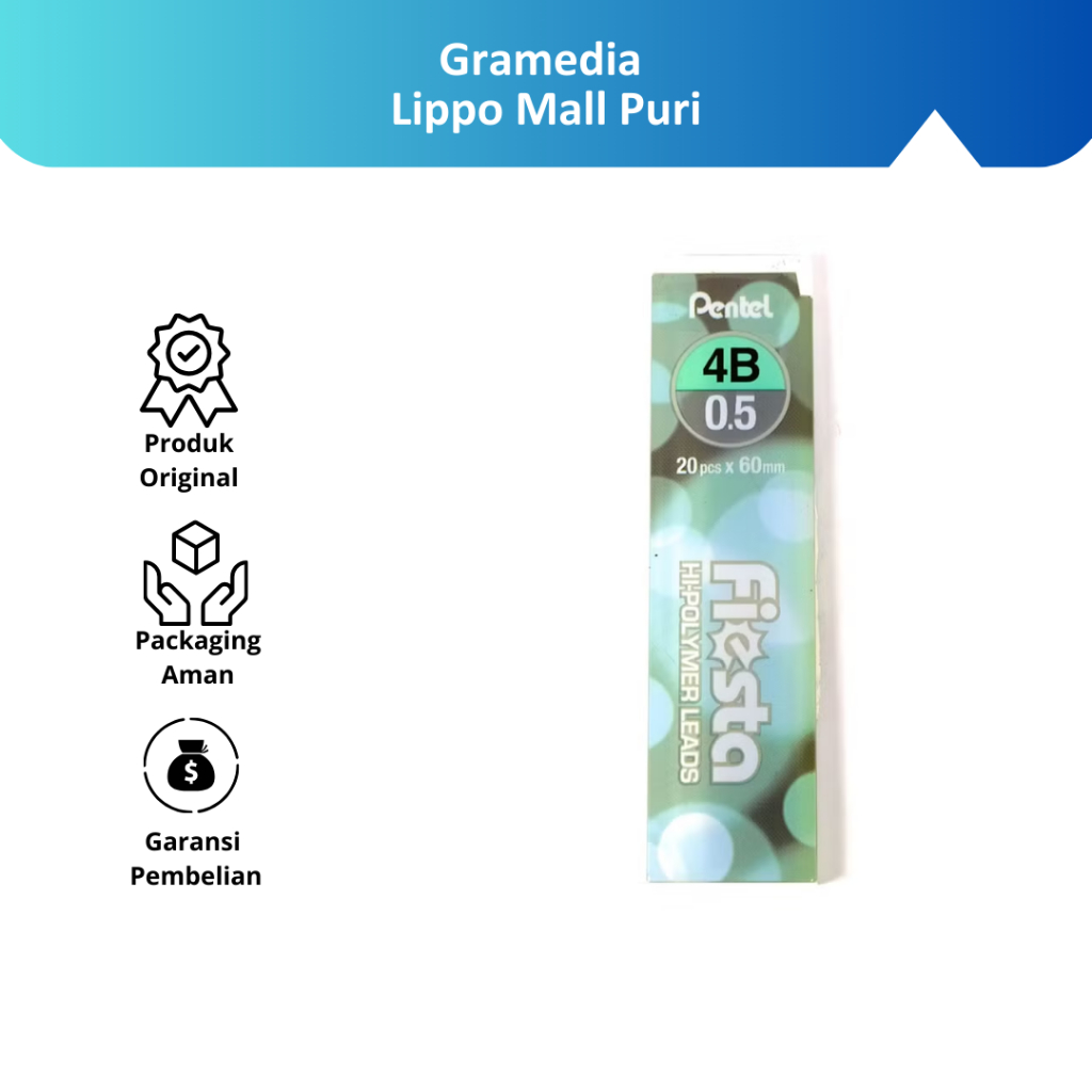 

Gramedia Lippo Mall Puri - Pentel Fiesta Refill Lead - Isi Pensil Fiesta 4B 0.5 mm