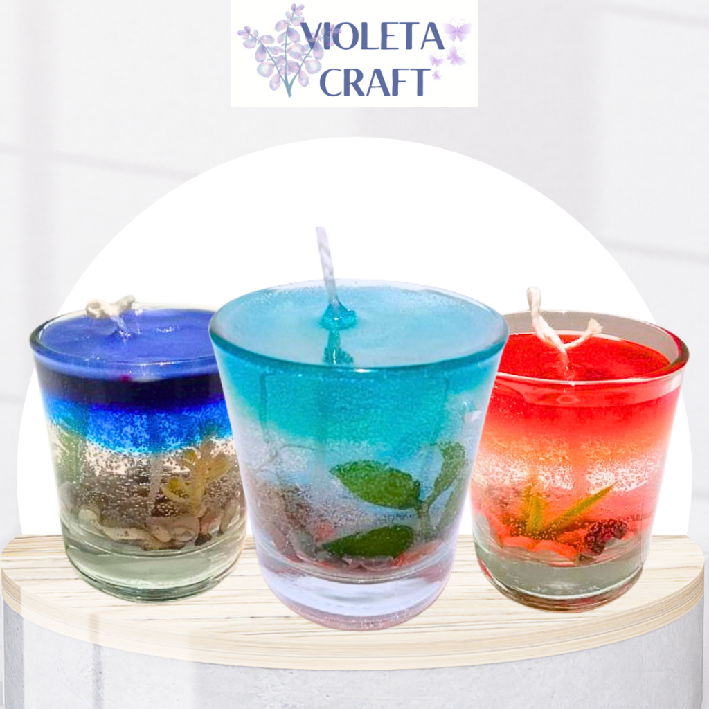 Violeta Craft - Lilin Aromaterapi Scented Candle Ocean Theme Gel Wax (Jelly Wax)