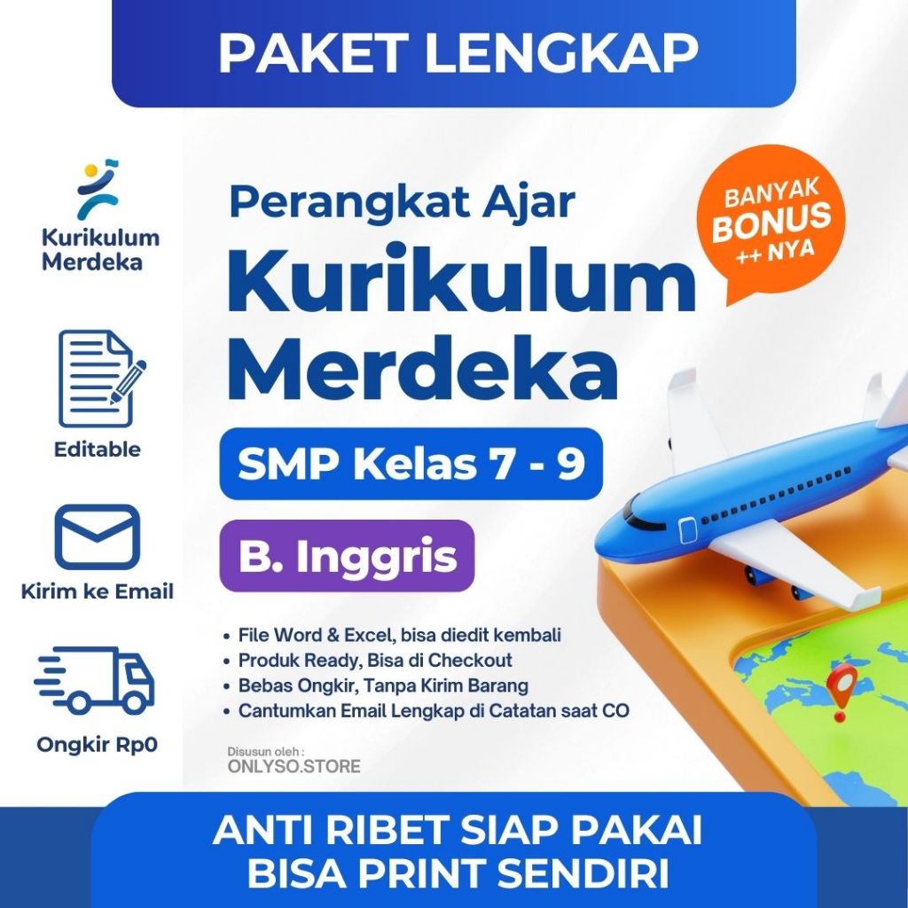 Paket Lengkap Kurikulum Merdeka SMP Kurikulum Merdeka Mata Pelajaran Bahasa Inggris Kelas 7 8 9 SMP 