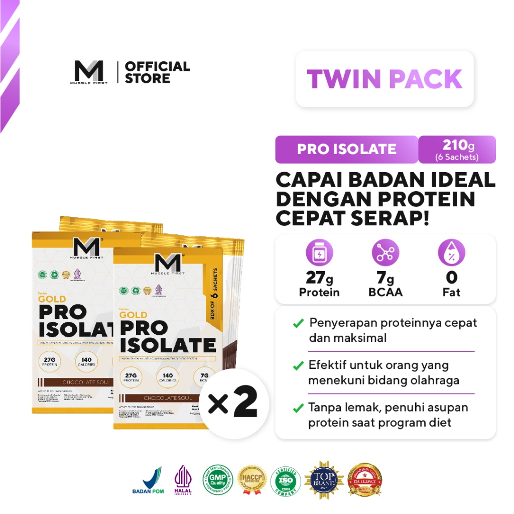 [BUNDLE] MUSCLE FIRST Pro Isolate Box x2 - Whey Protein Suplemen Fitness