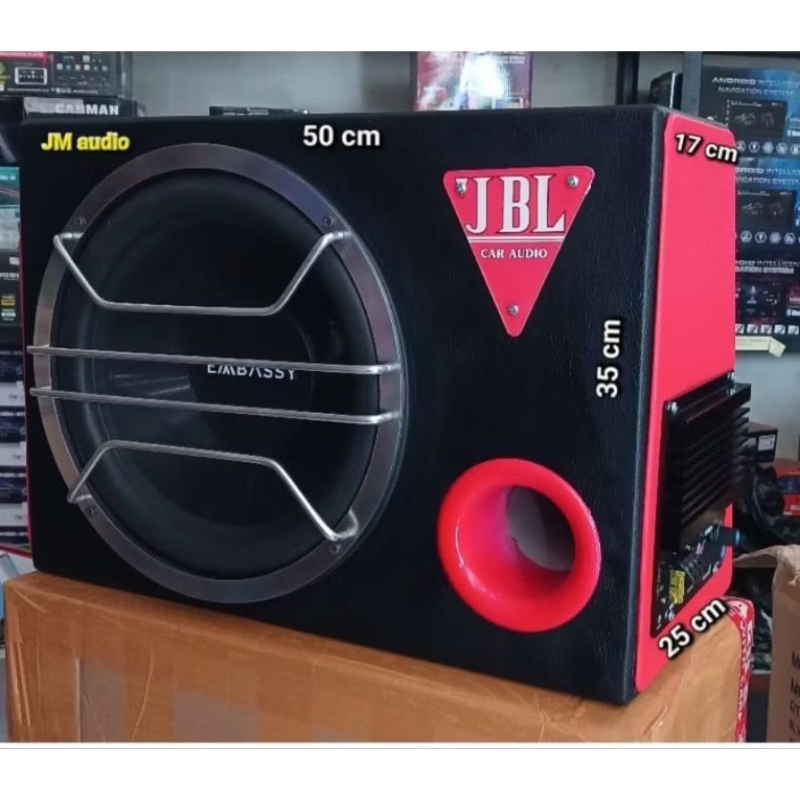 Speaker active bastube/bass box 12 inch embassy ES-1276j max 600 watt (mobil) 12 volt.universal