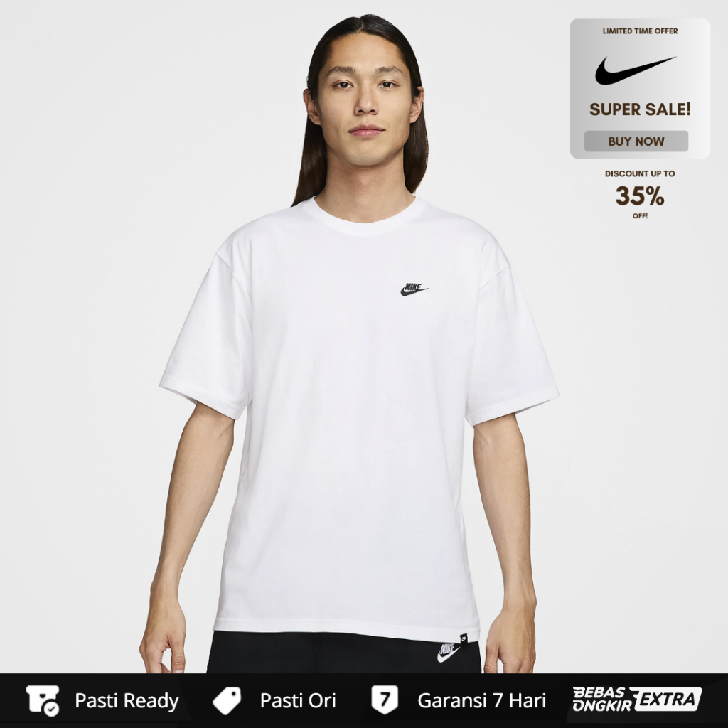 Kaos Nike Original Pria Nike Sportswear Short Sleeve Tee - White