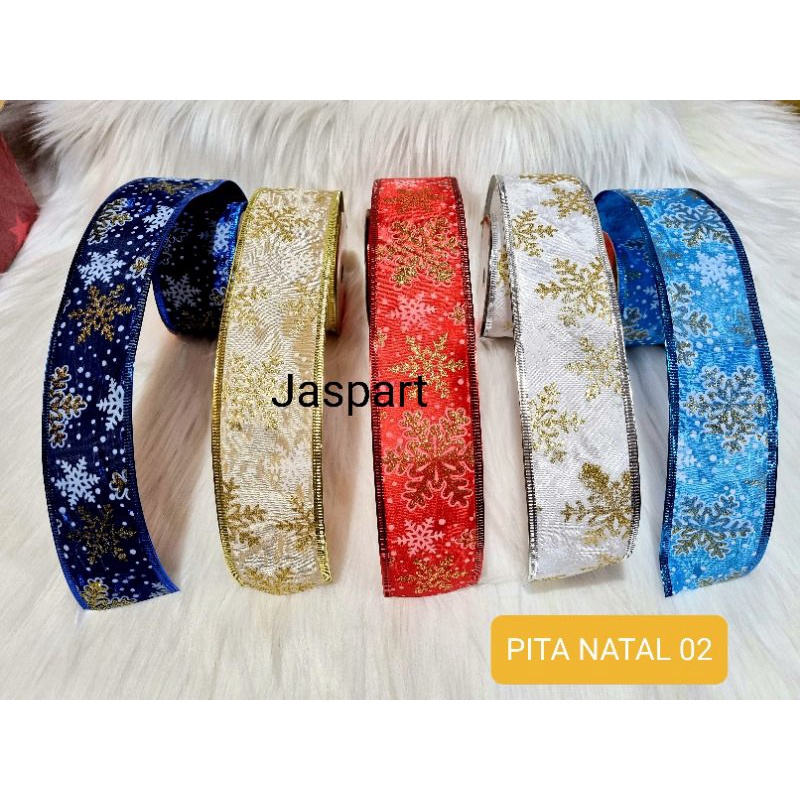 

Diskon 3 PITA GLITTER NATAL PINGGIR KAWAT PITA PARCEL PITA CHRISTMAS PITA HIASAN CANTIK LEBAR 5CM PITA NATAL