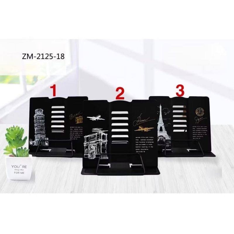 

penyangga sandaran buku berdiri bracket book stand metal