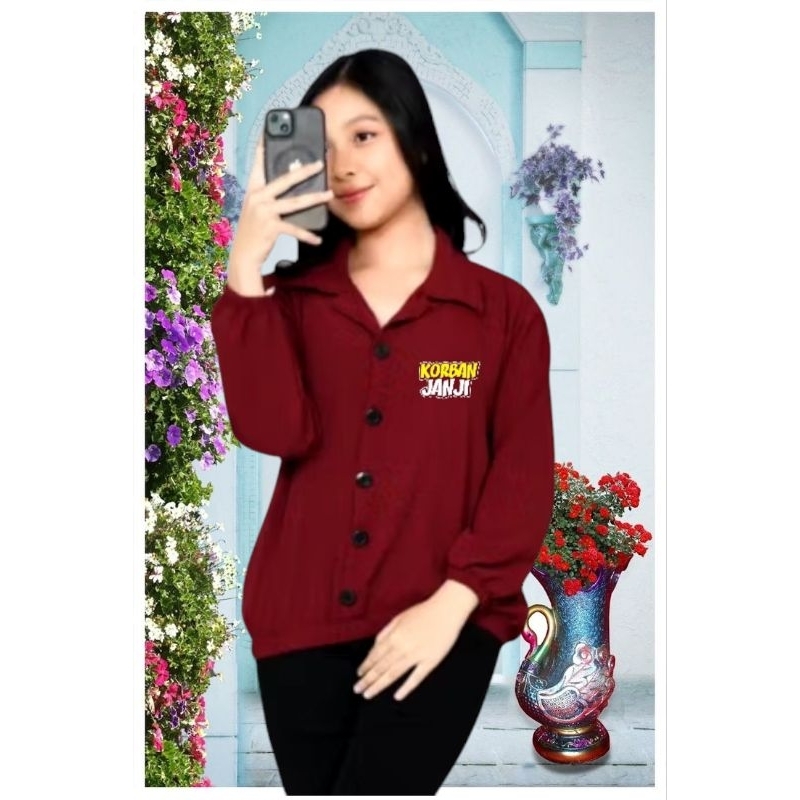 ATASAN WANITA CROP CRINKLE/ATASAN WANITA KEMEJA PINGGANG TERBARU/KEMEJA PINGGANG KARET#star