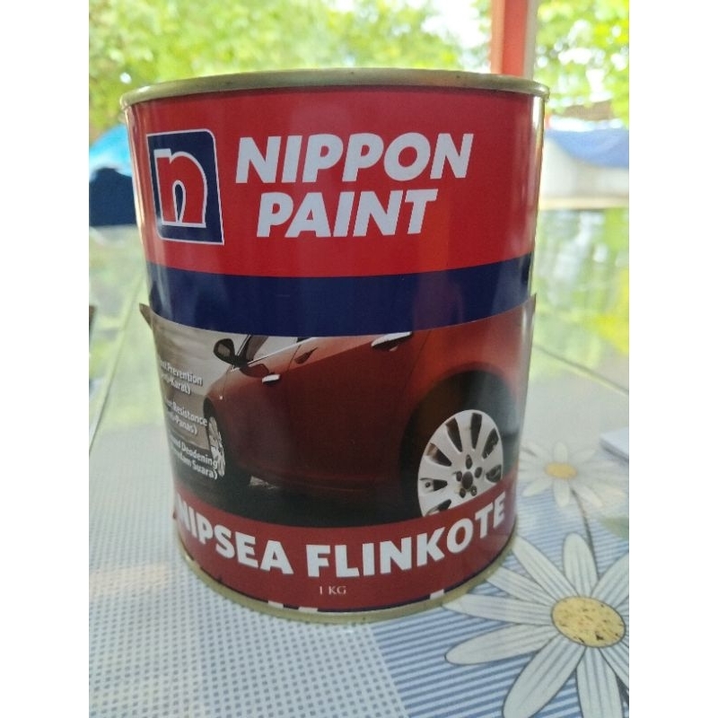 FLINKOTE Cat anti karat Mobil, besi NIPPON PAINT NIPSEA FLINKOTE Warna hitam 1kg