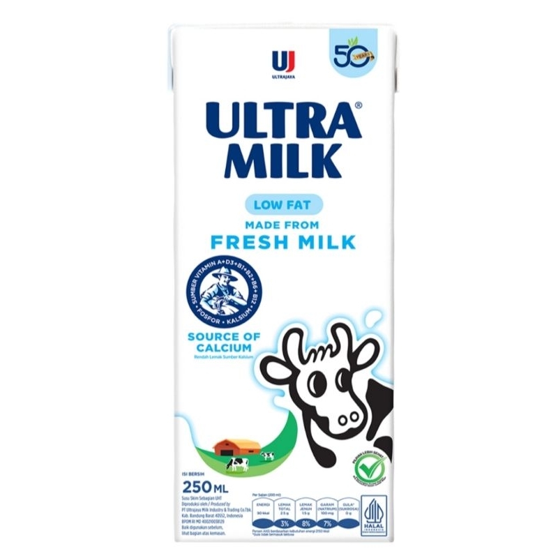 

ULTRA MILK Susu UHT Low Fat 250 ml