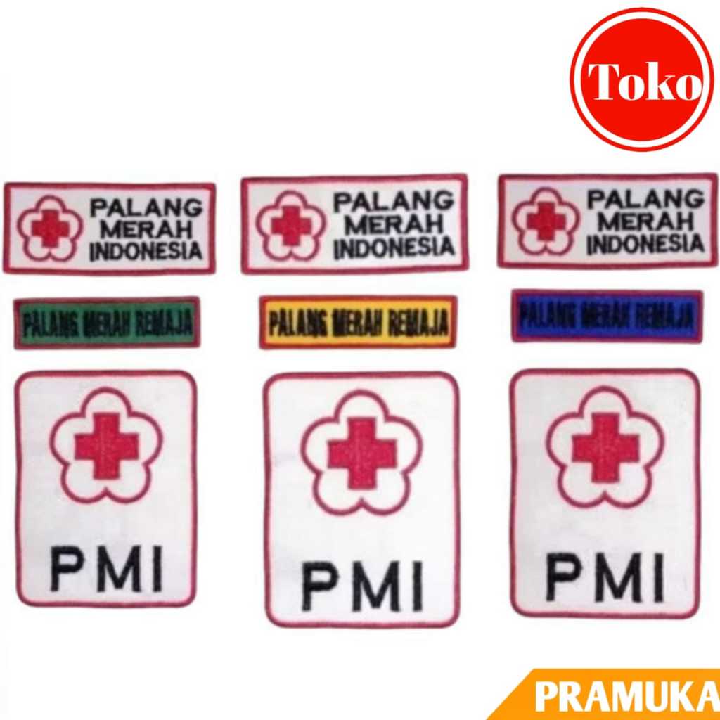 Badge 1set (3pcs) Logo PMI PMR Bordir Mula Madya Wira / Bet Bedge PMI 1set