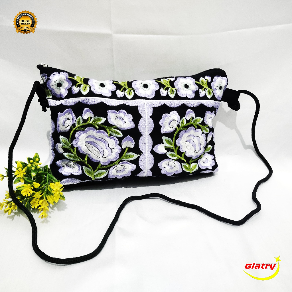 Tas selempang bordir Tas slempang bordir Sling Bag Tas Wanita Selempang Terbaru Tas Wanita Motif Bor
