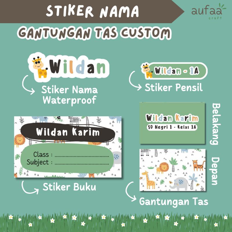 

Stiker Nama Waterproof | Stiker Buku | Stiker Pensil | Gantungan Tas