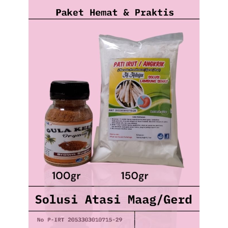 

Tepung Garut Asli 150gram & Gula Serbuk Semut Kelapa Organik Asli 100gram