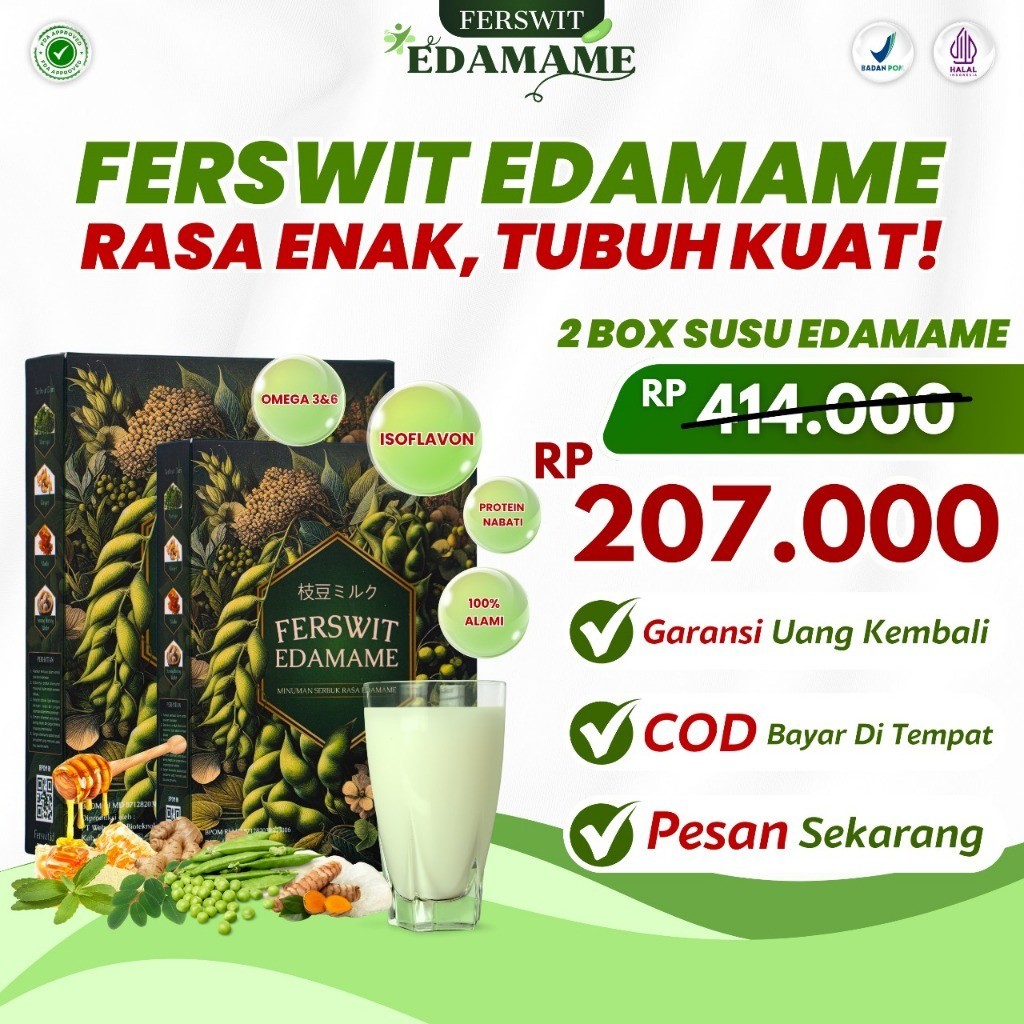 

Ferswit Susu Edamame Premium Jepang Paket 2 Box Kemasan 200gr Ampuh Atasi Nyeri Sendi Asam Urat