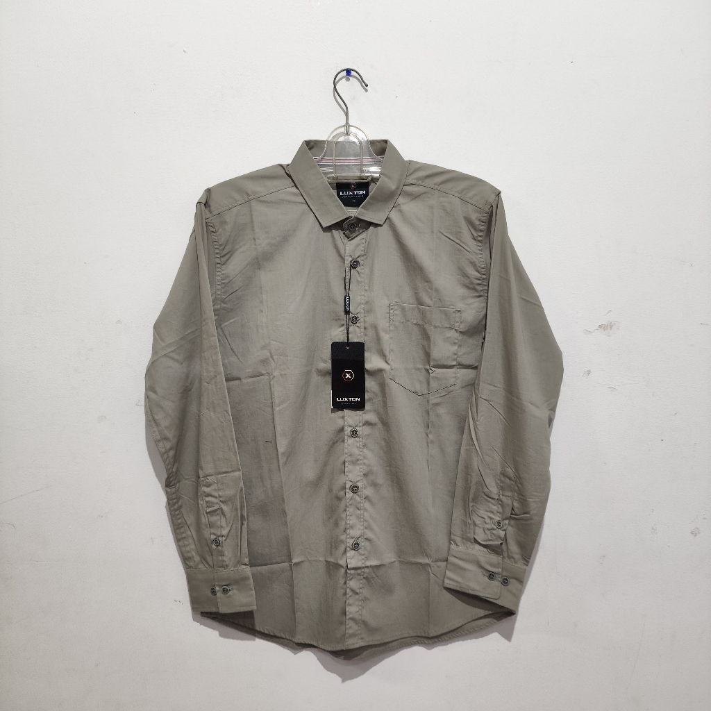 LUXTON Kemeja Polos Pria Forest Green Lengan Panjang LXJCRDS11