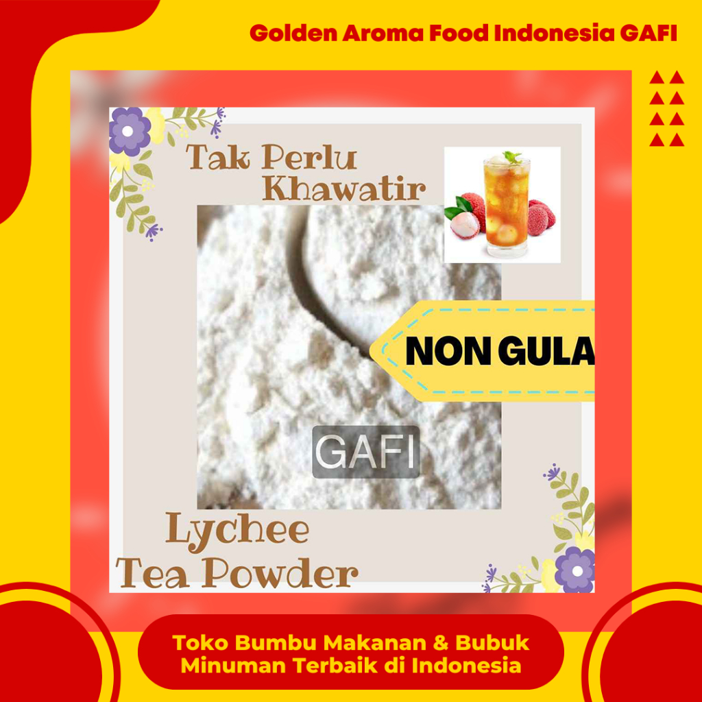 

Bubuk Teh Lychee Tea Powder NON GULA 1 Kg Serbuk Teh Leci Lychee Powder SUGAR FREE 1Kg Enak Murah Sehat Terbaik Golden