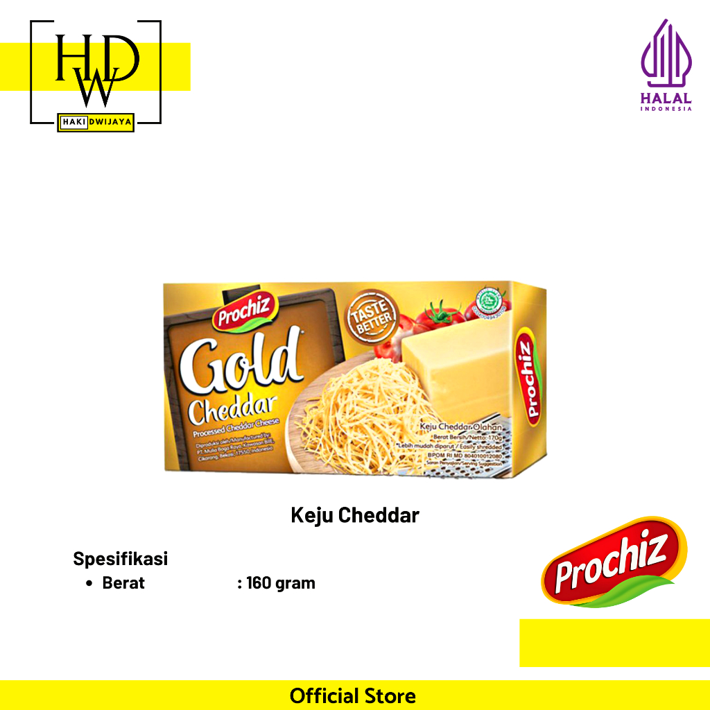 

[160 gram] Prochiz Gold Keju Cheddar Parut