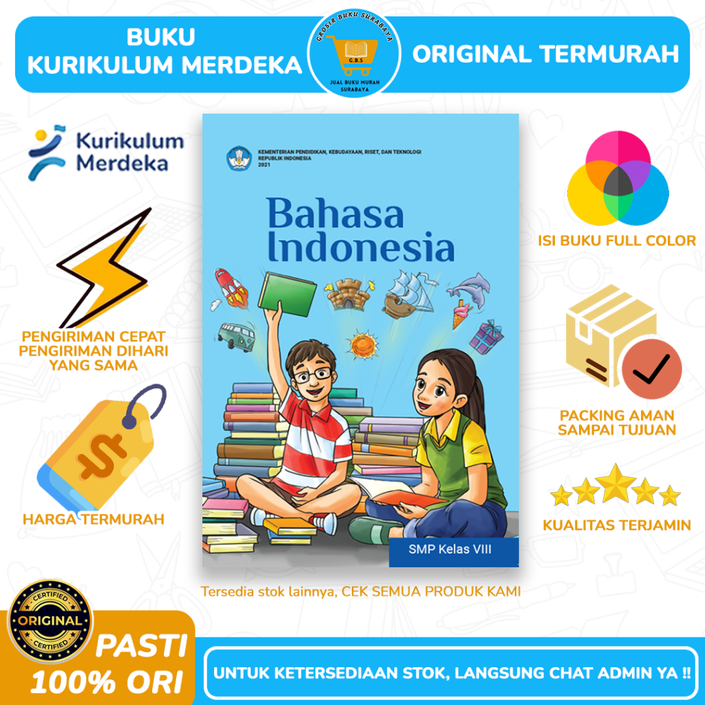 Buku Bahasa Indonesia Kelas 8 SMP - Buku Paket Siswa - Kurikulum Merdeka