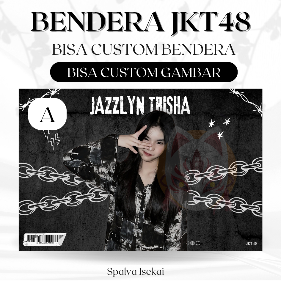 Bendera JKT48 TRISHA / JKT48 Flag / BENDERA AMERIKA JKT48 / JKT48 Tapestry / Tapestri JKT48