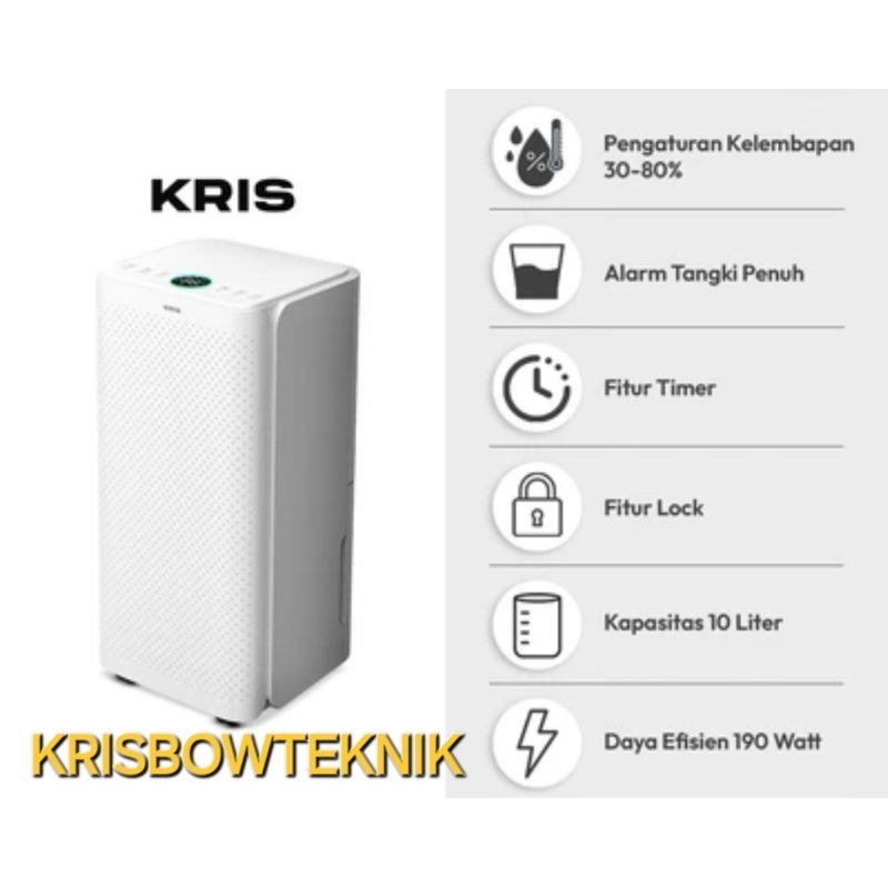 Kris DEHUMIDIFIER 10L - Pengontrol Kelembapan Ruangan