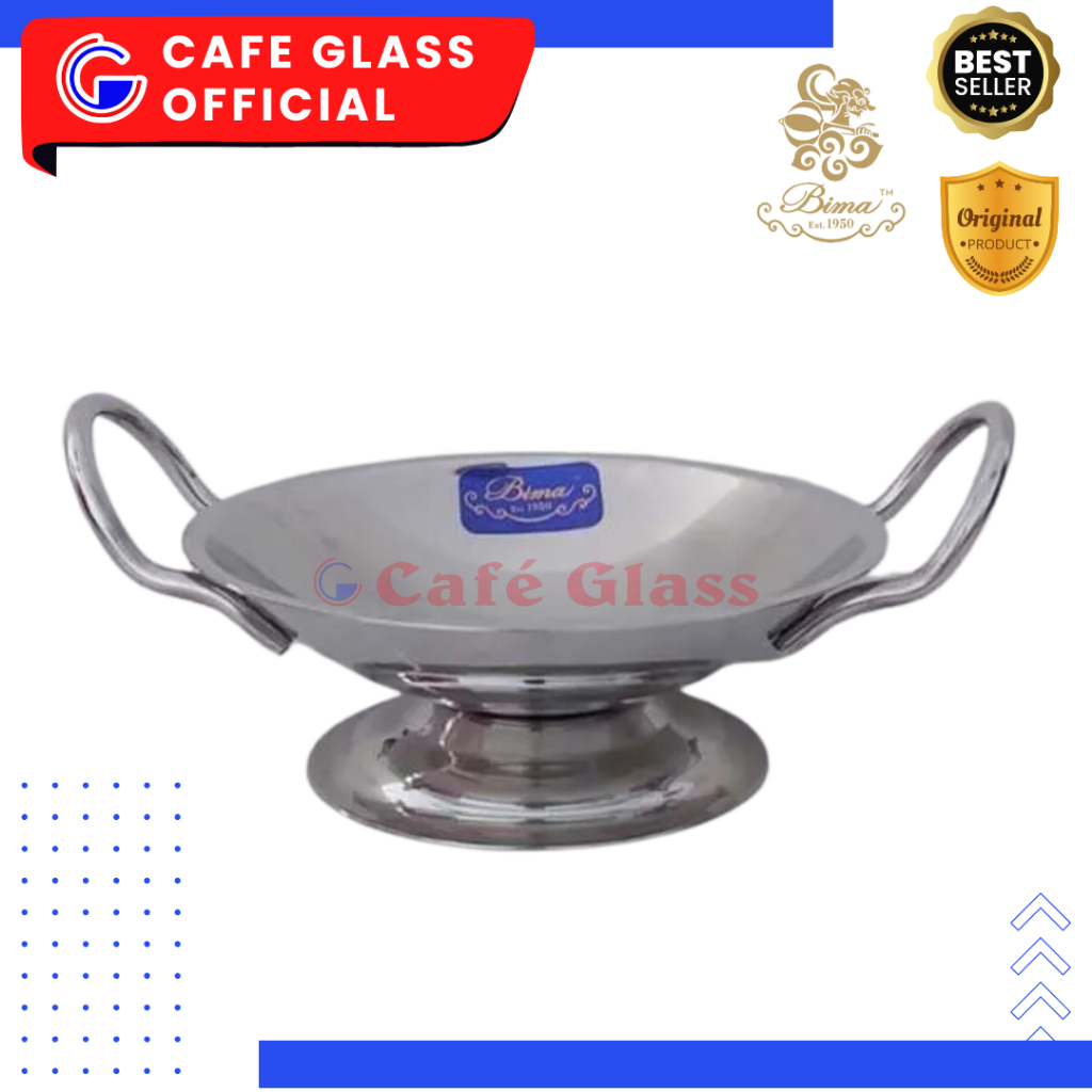 WAJAN KUALI STAINLESS ANTI LENGKET / BIMA WOK PENGGORENGAN 14CM / WAJAN CEMBUNG KECIL / PIRING SAJI 