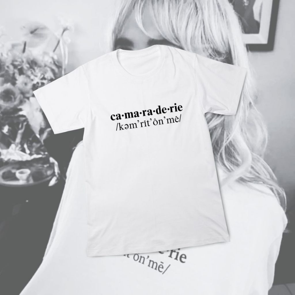 Sabrina Carpenter Camaraderie Come Right On Me White T-Shirt (Kaos Putih Sabrina Carpenter)