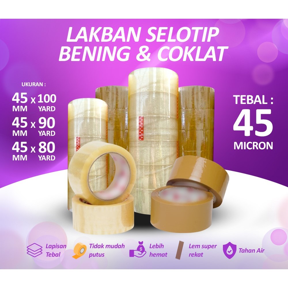 

Lakban Selotip Coklat 72 yard x 45 mm /lakban Tebal/Lakban murah/Lakban Kuat/Lakban Tebal