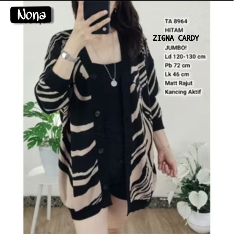 CARDIGAN WANITA JUMBO/ZIGNA/CARDIGAN WANITA RAJUT IMPORT JUMBO LD 130 CM FIT XXXL