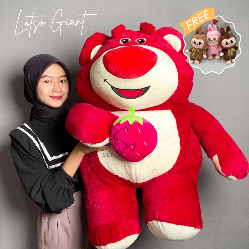 Miniso Boneka Lotso Strawberry Boneka Toy Story Lotso Bear Plush Toy Lotso Lucu Boneka Miniso