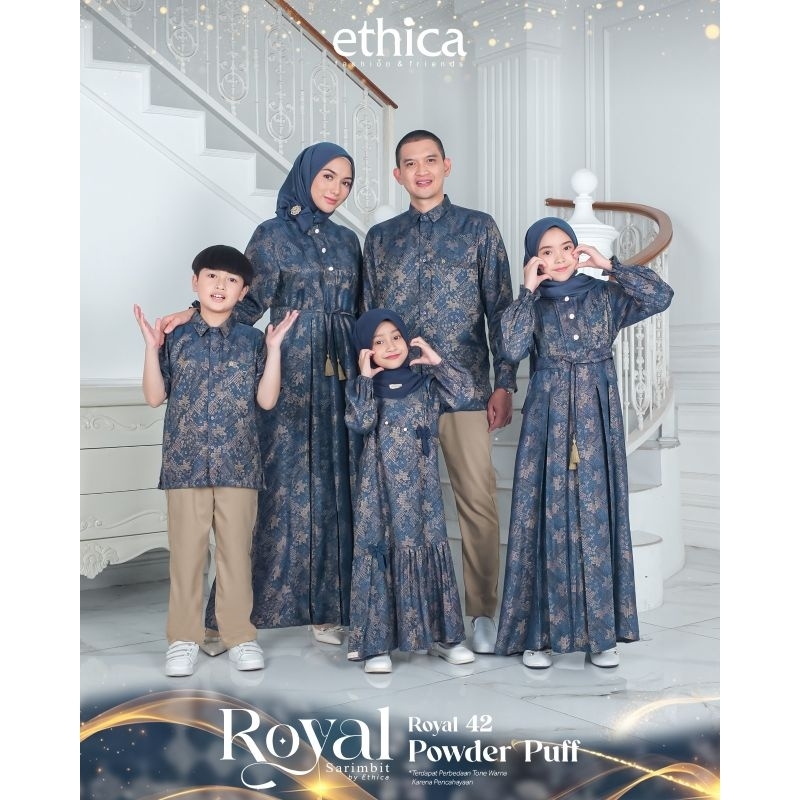 sarimbit royal 42 powder puff by ethica/ sarimbit ethica 2025/sarimbit terbaru/gamis keluarga/gamis 