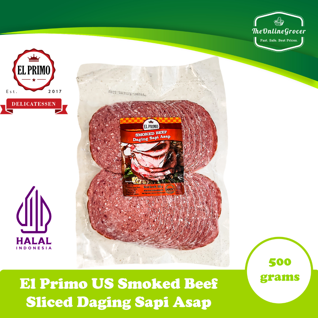 

El Primo US Smoked Beef Round Pre-Sliced 500gr - Daging sapi asap bulat