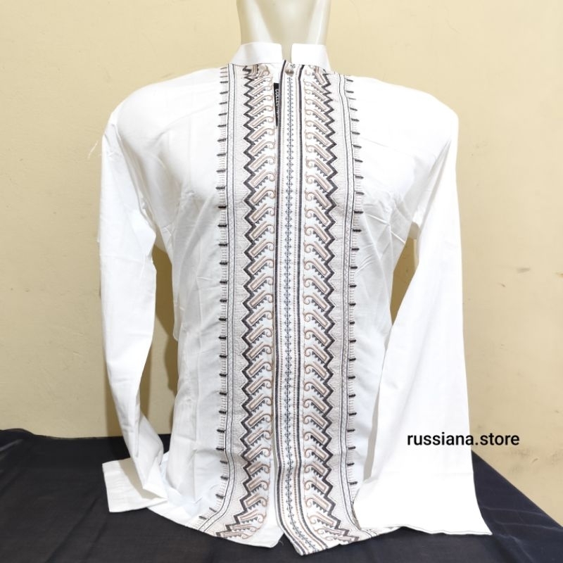 BAJU KOKO ERLITA DEWASA LENGAN PANJANG PUTIH TULANG/BROKEN WHITE