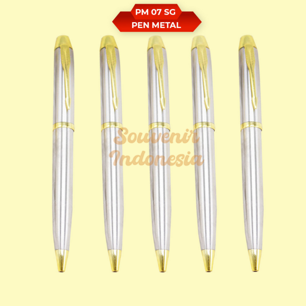 

Pen Metal Pulpen Stainless Besi Custom Grafir Logo Nama Ballpoint PM 07 BP SG