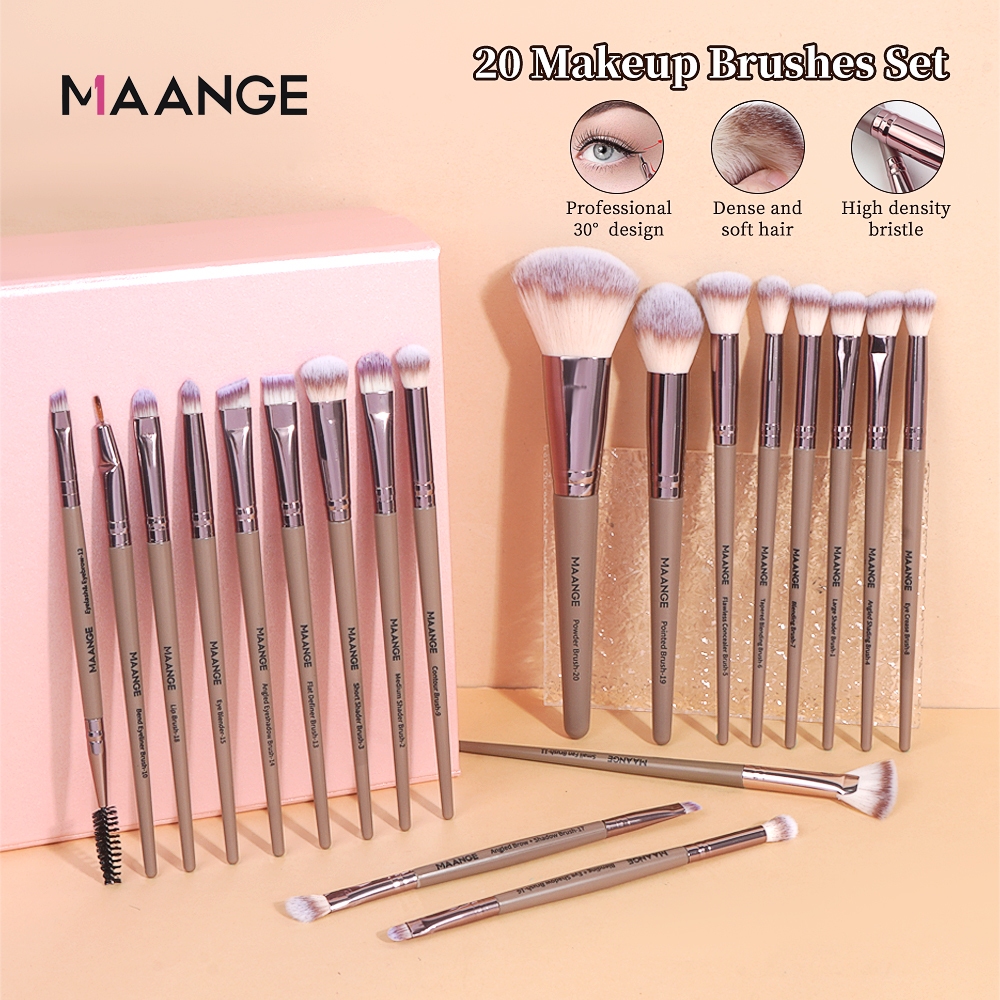 [Beli 1 Gratis]MAANGE 20 Buah/Set Kuas Make Up Set Eye Shadow Foundation Perona Pipi Blending Beauty