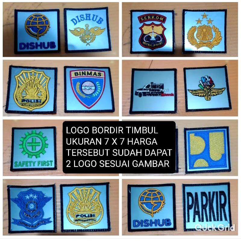 Logo bordir komputer, bordir timbul,Logo bordir jaket dan rompi