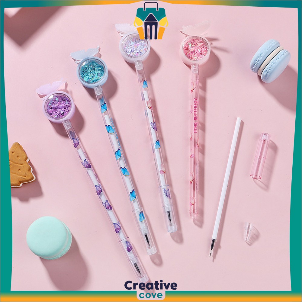 

Pena Cair Gel Bunny 0.5mm Pulpen Pastel Alat Tulis Karakter / Pena Cair Kupu Motif Payet Gliter Ink Gel Perlengkapan Sekolah Kantor Lucu Creative Cove A90