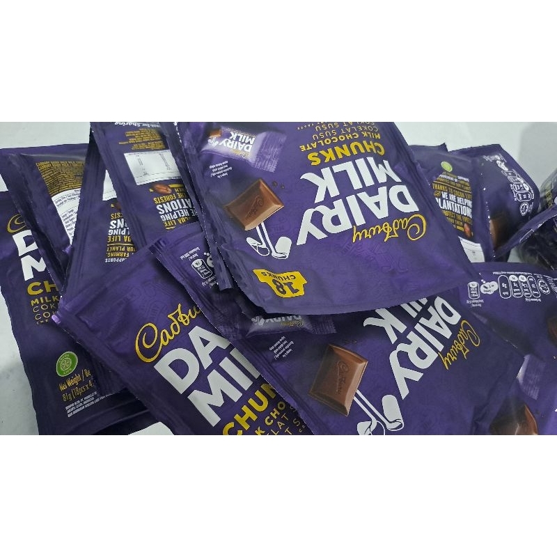 

cadbury diary milk chunks isi 18